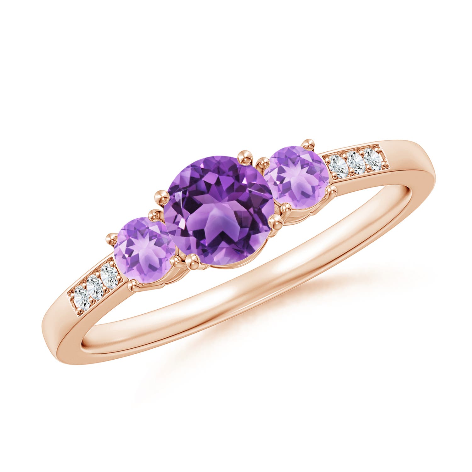 AA - Amethyst / 0.7 CT / 14 KT Rose Gold