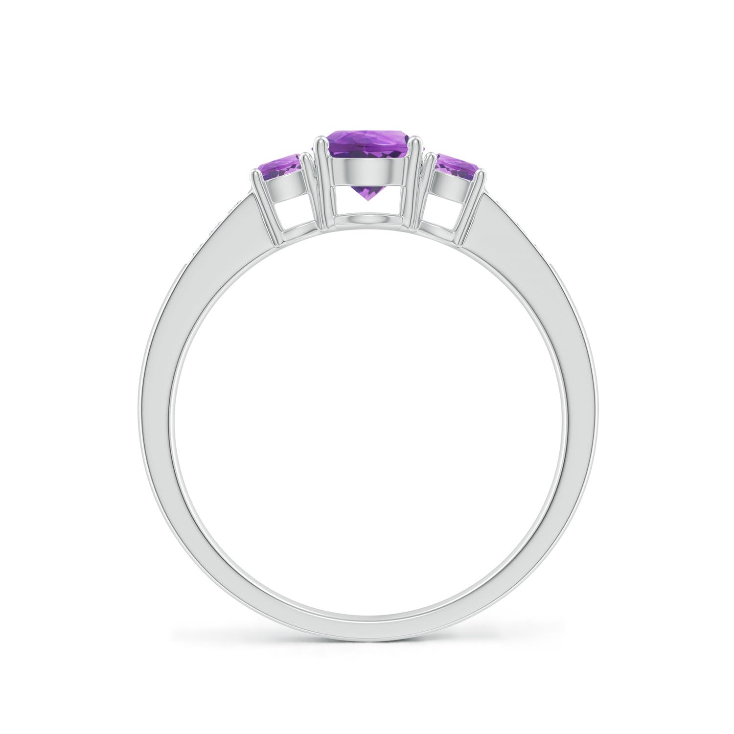 AA - Amethyst / 0.7 CT / 14 KT White Gold