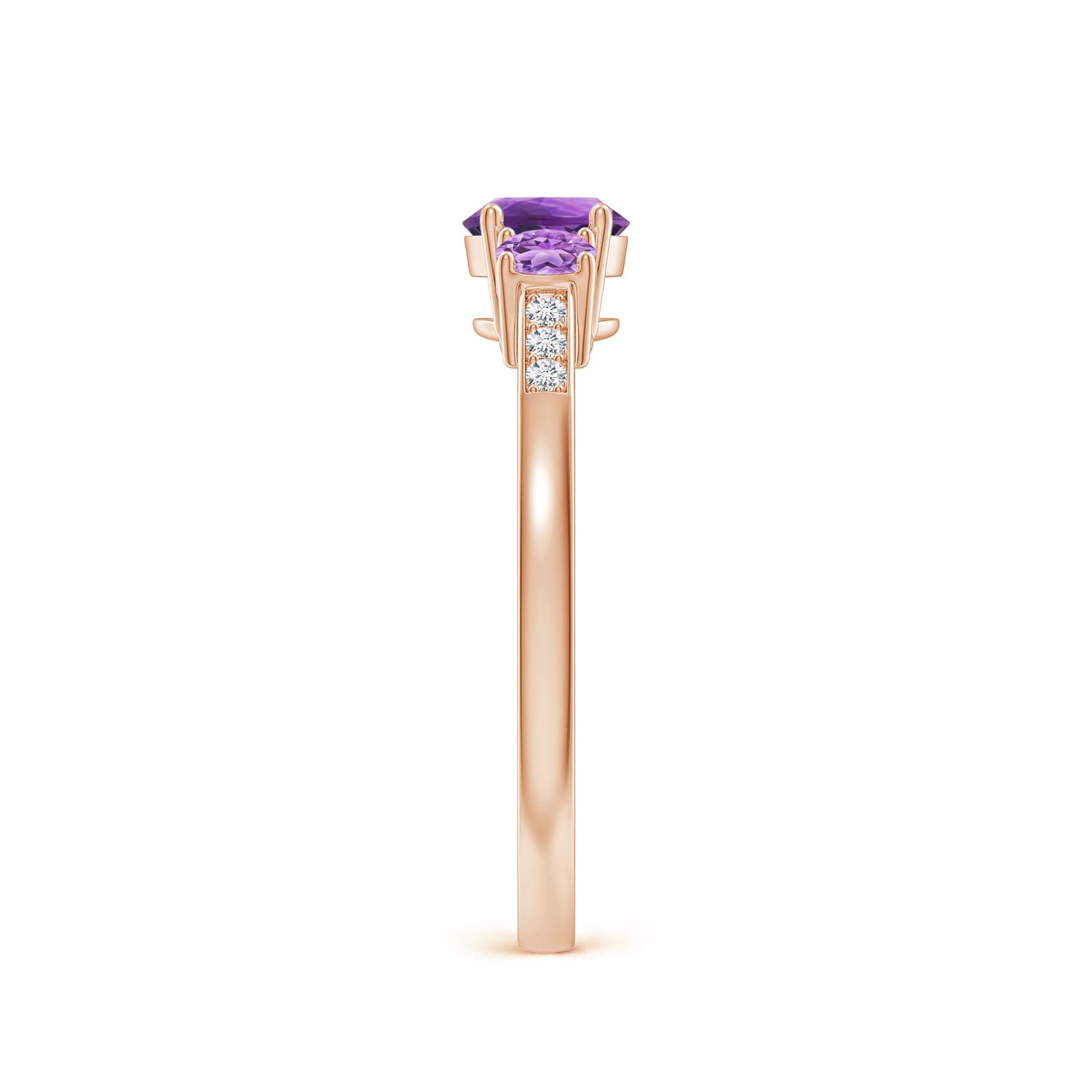 AAA - Amethyst / 0.7 CT / 14 KT Rose Gold