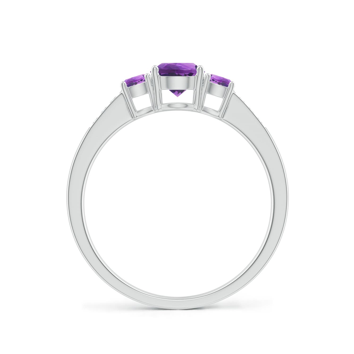 AAA - Amethyst / 0.7 CT / 14 KT White Gold