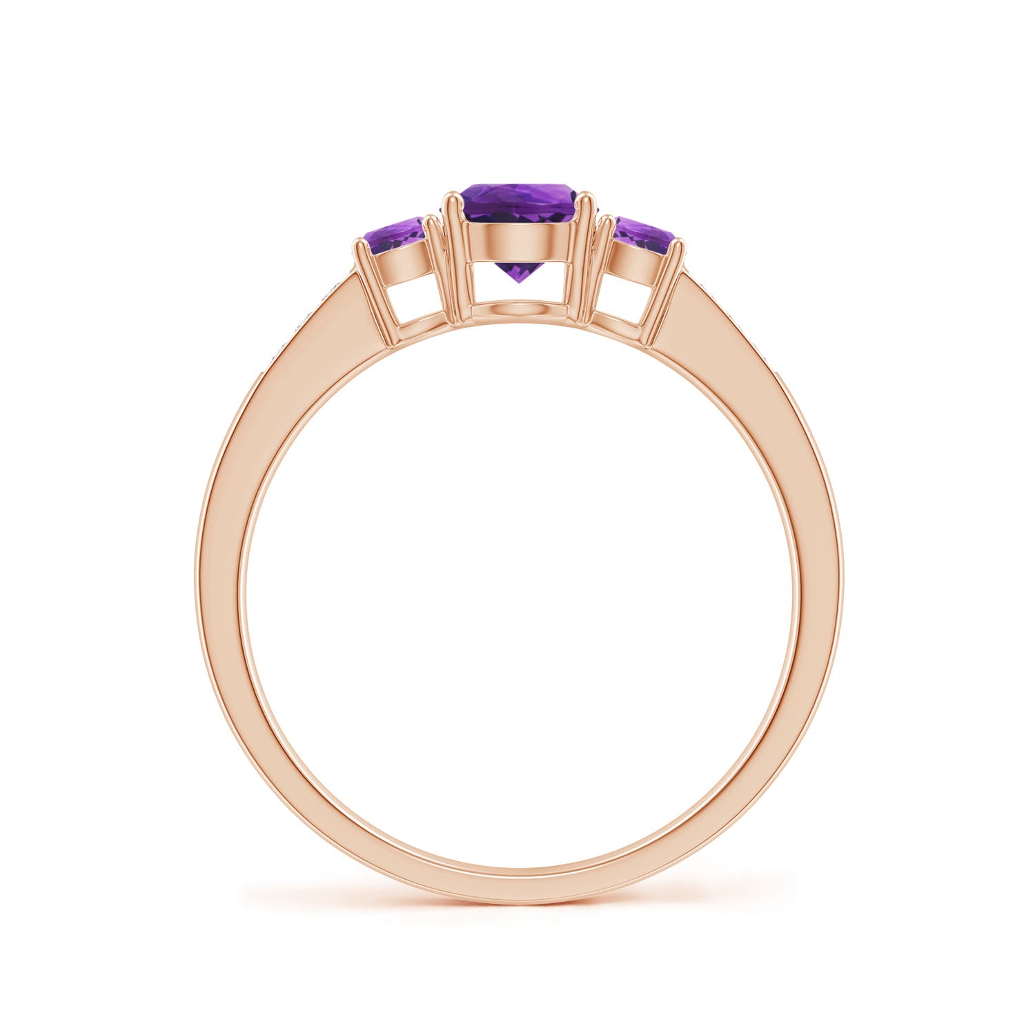 AAAA - Amethyst / 0.7 CT / 14 KT Rose Gold