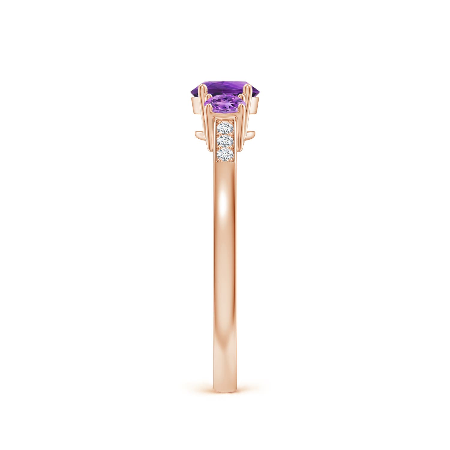 AAAA - Amethyst / 0.7 CT / 14 KT Rose Gold