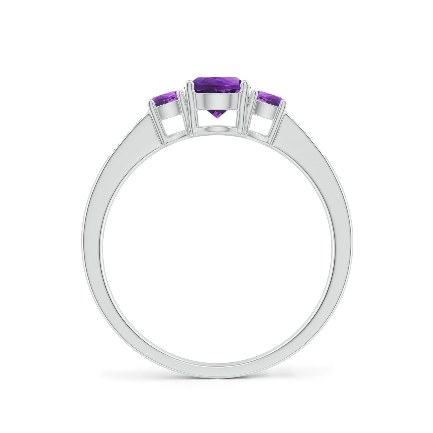 AAAA - Amethyst / 0.7 CT / 14 KT White Gold