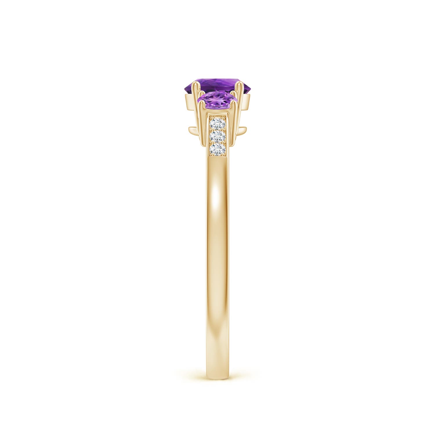 AAAA - Amethyst / 0.7 CT / 14 KT Yellow Gold