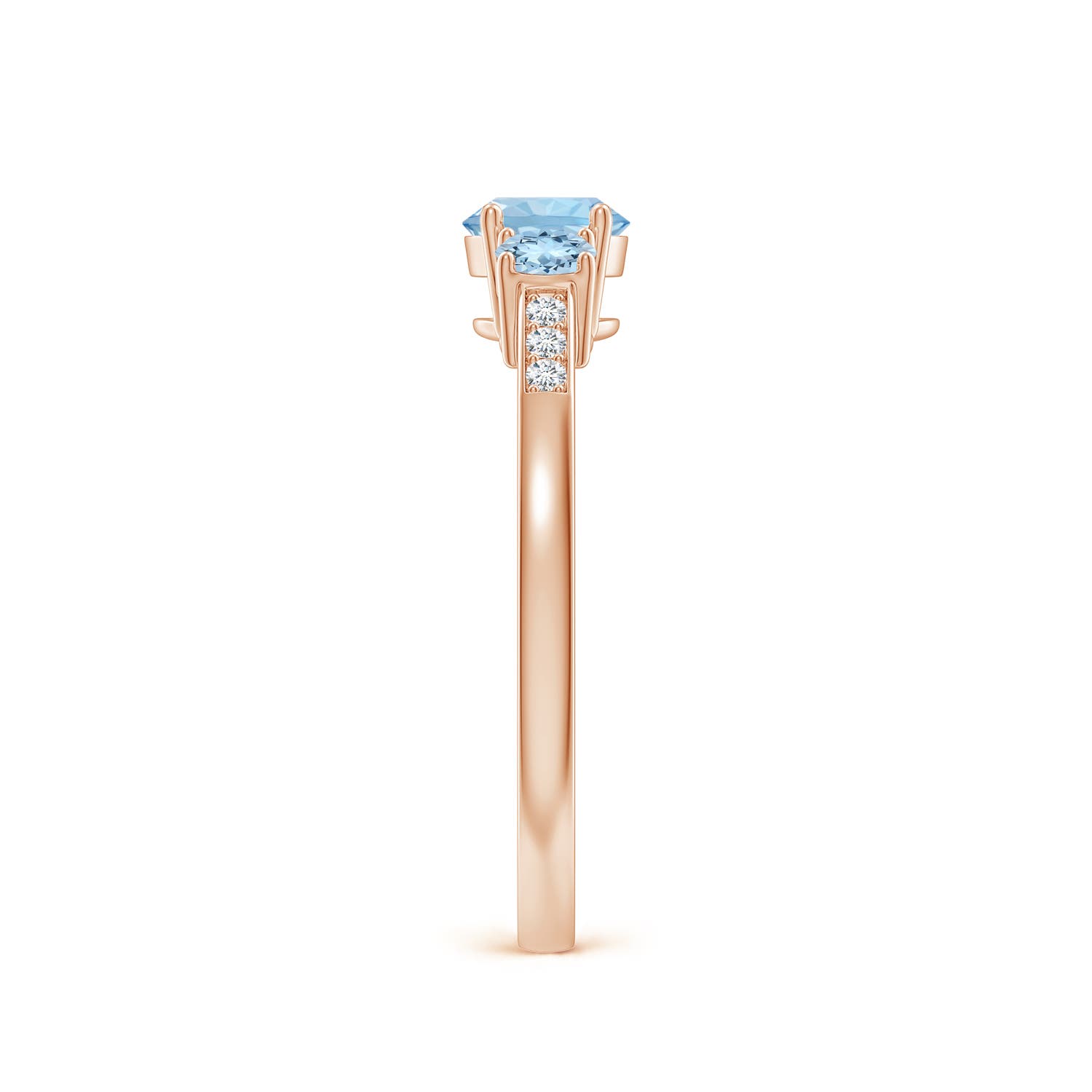 AAA - Aquamarine / 0.65 CT / 14 KT Rose Gold