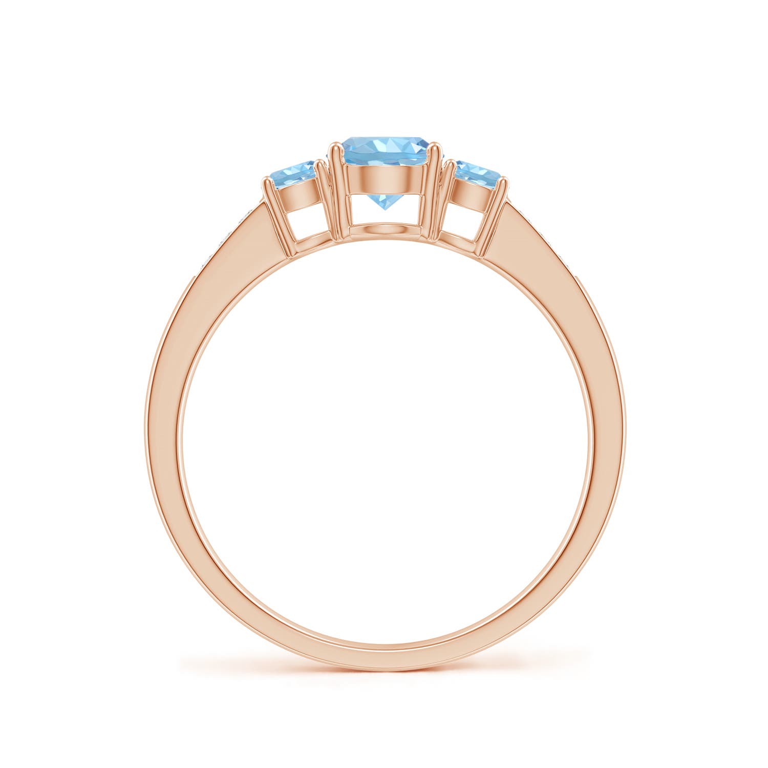 AAAA - Aquamarine / 0.65 CT / 14 KT Rose Gold