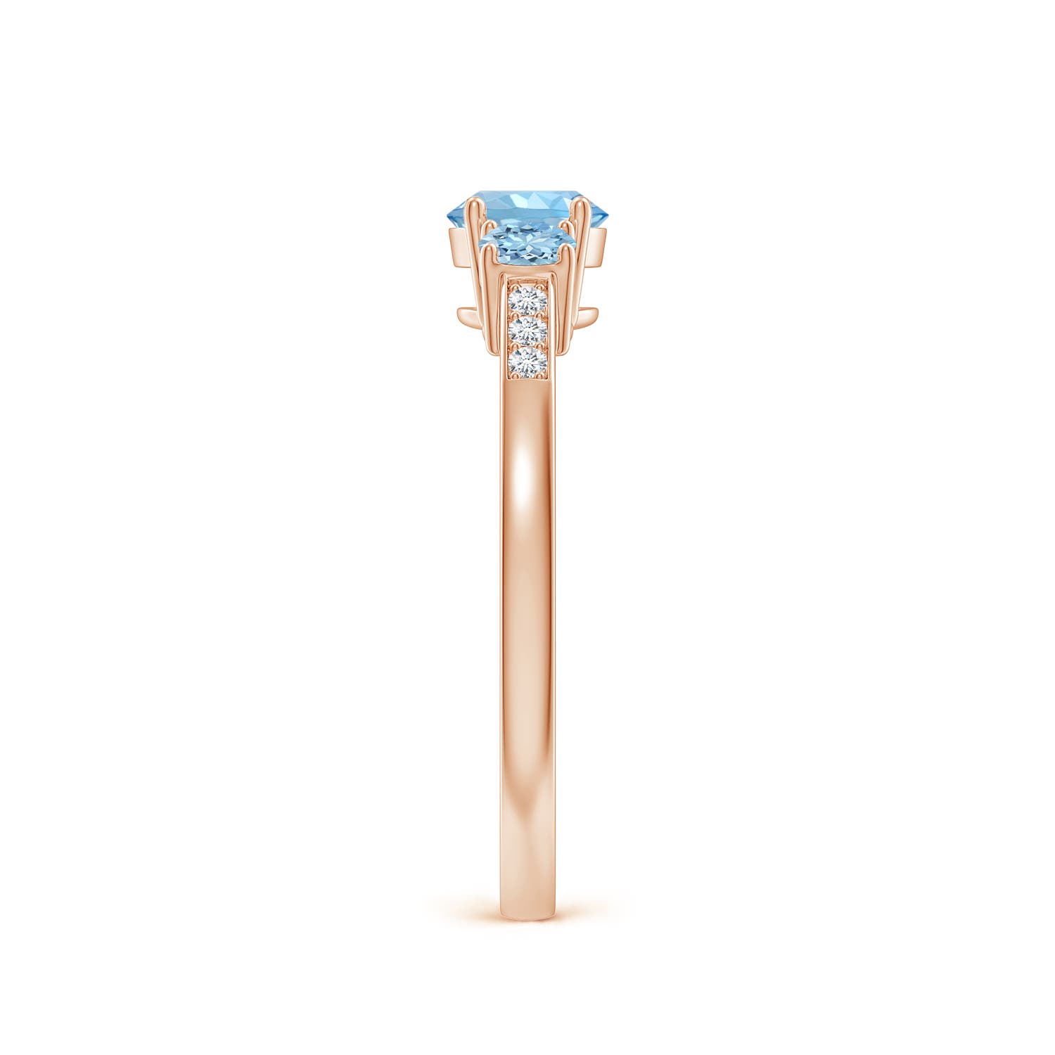 AAAA - Aquamarine / 0.65 CT / 14 KT Rose Gold