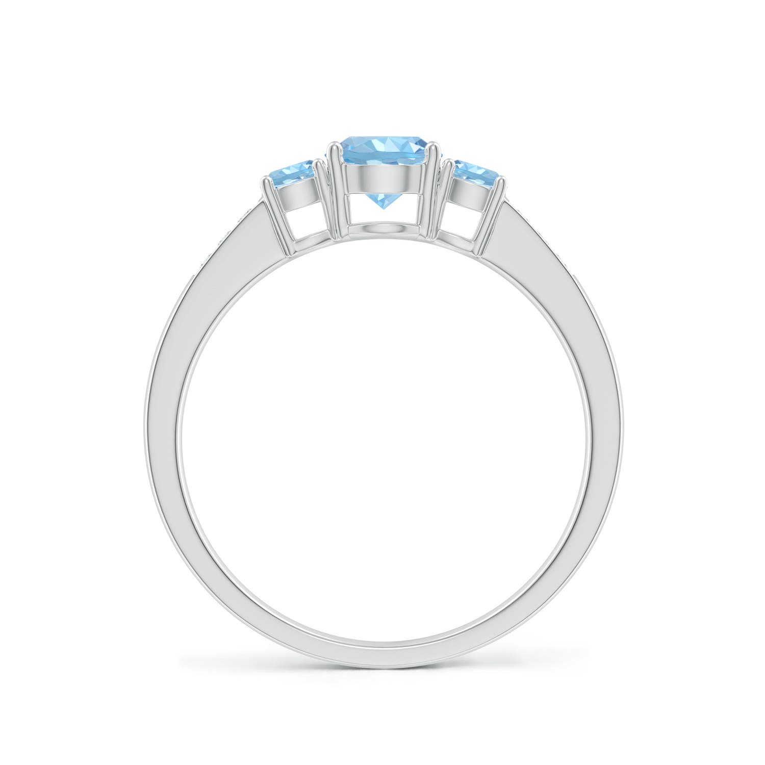 AAAA - Aquamarine / 0.65 CT / 14 KT White Gold