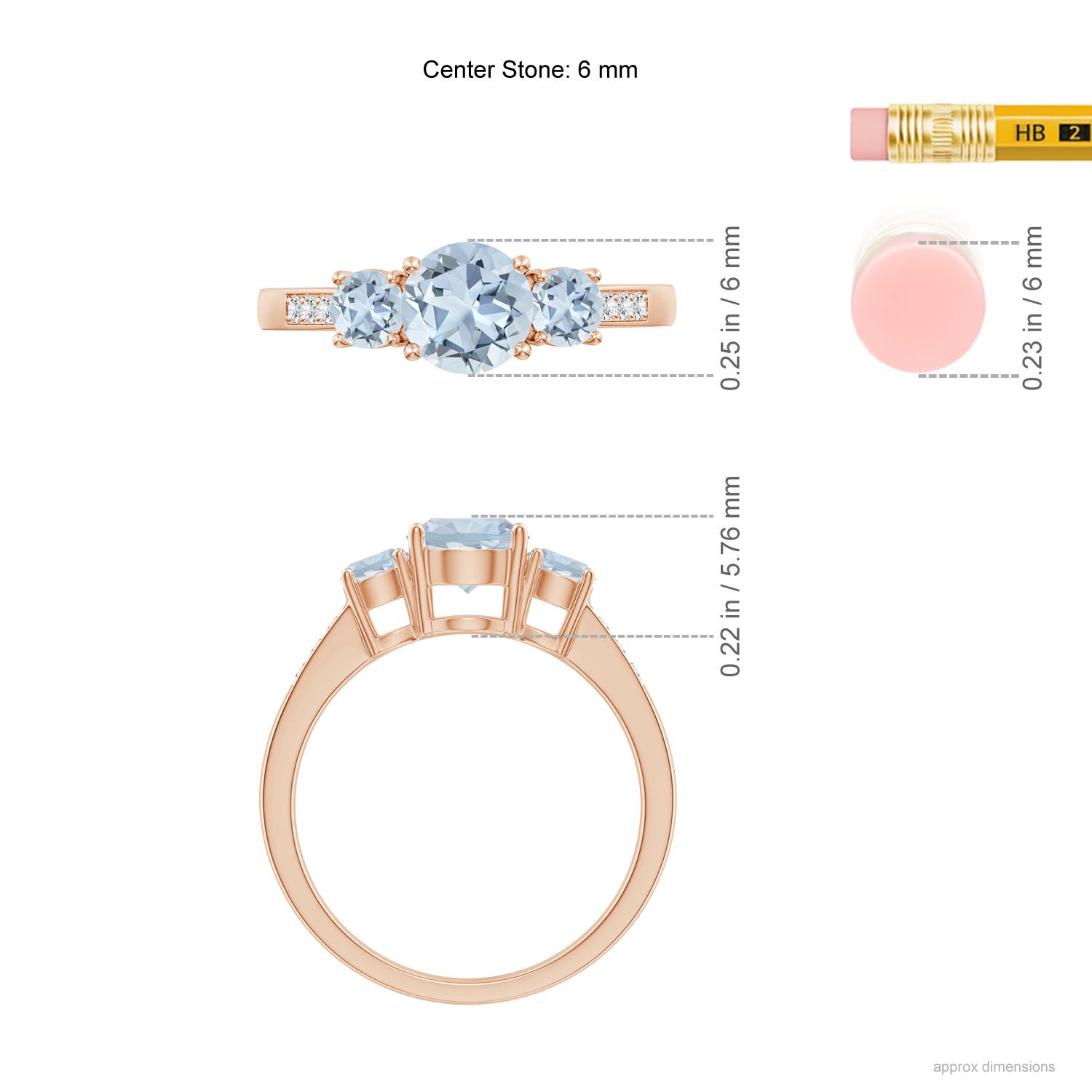 A - Aquamarine / 1.08 CT / 14 KT Rose Gold