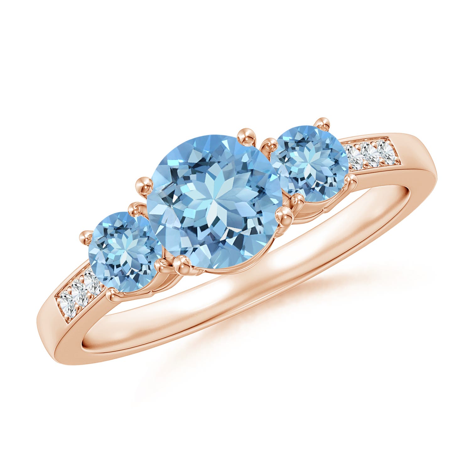 AAAA - Aquamarine / 1.08 CT / 14 KT Rose Gold