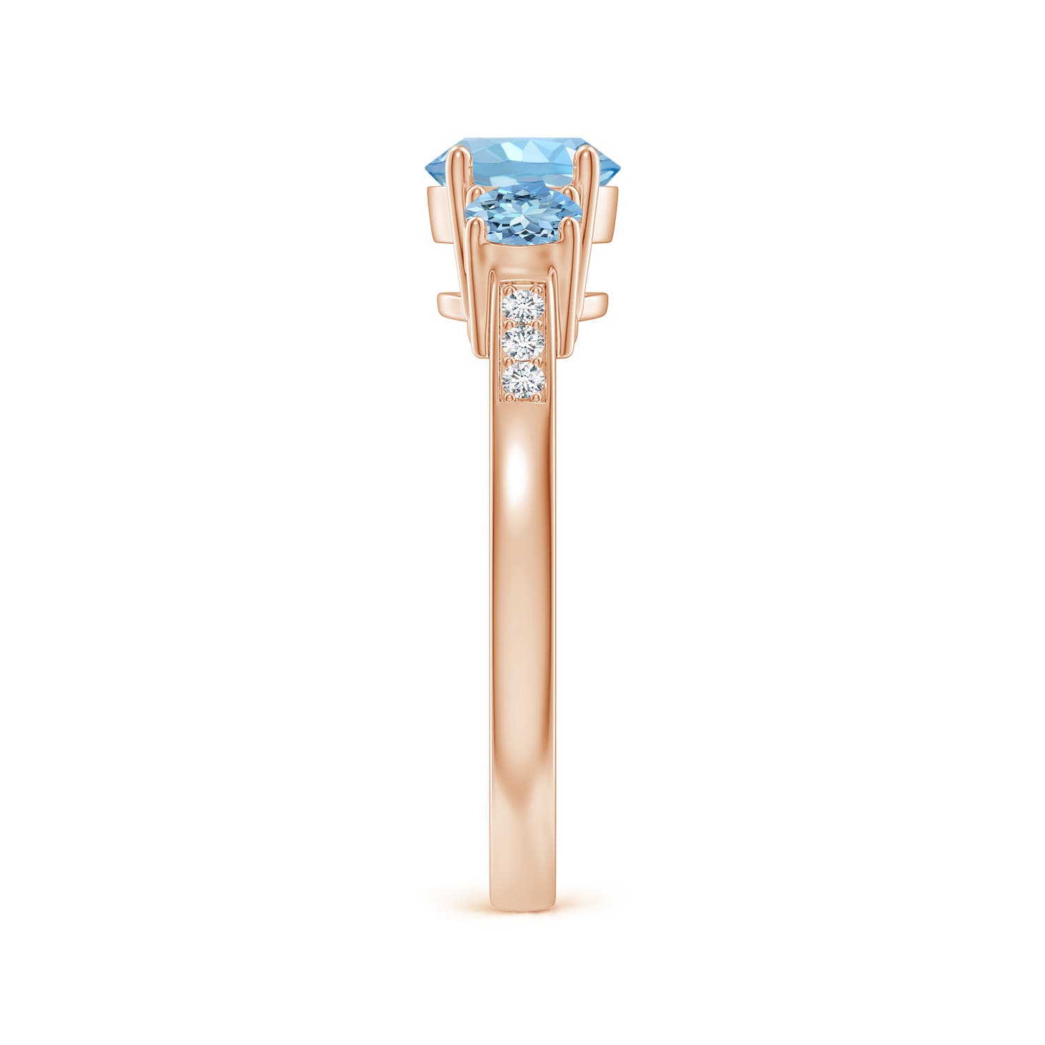 AAAA - Aquamarine / 1.08 CT / 14 KT Rose Gold