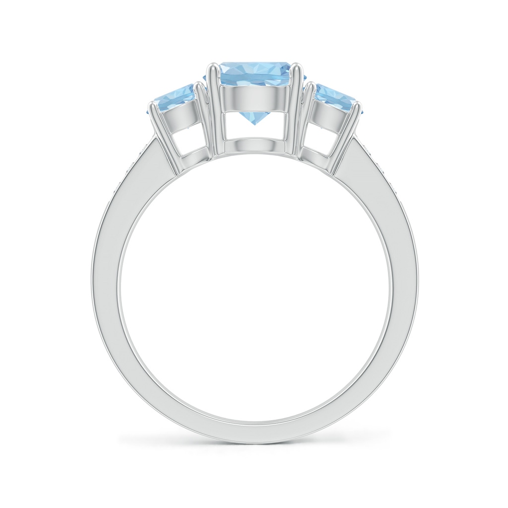 7mm AAA Three Stone Round Aquamarine Ring with Diamond Accents in White Gold - side_1