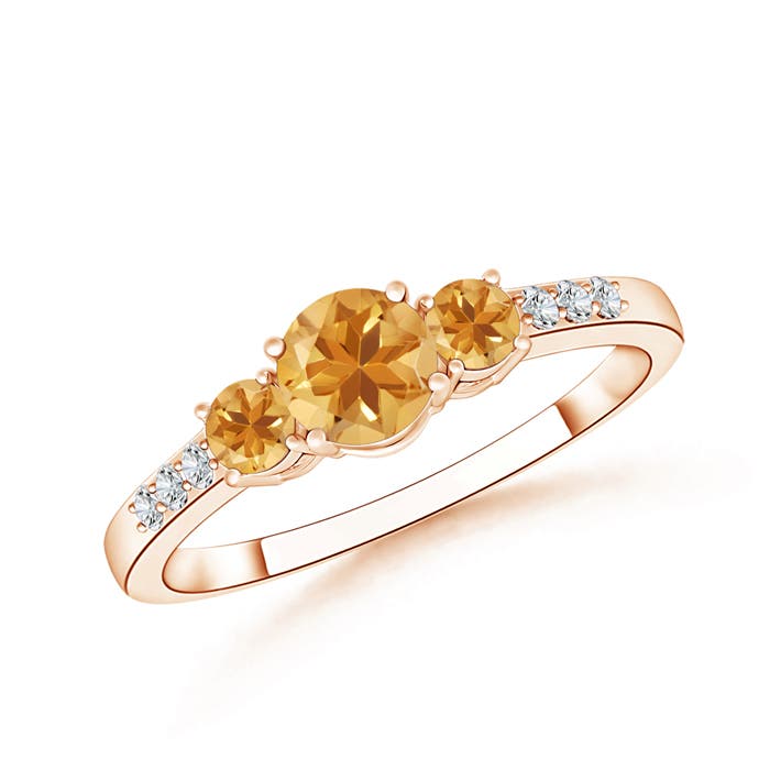 A - Citrine / 0.7 CT / 14 KT Rose Gold