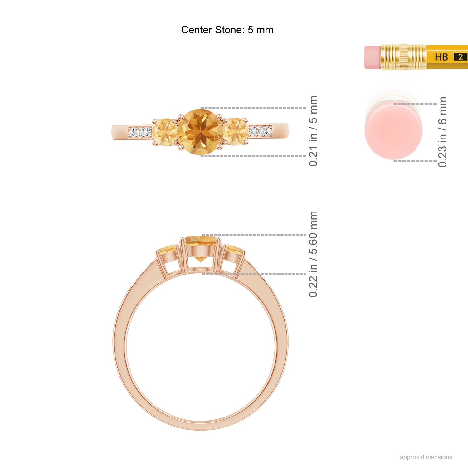 A - Citrine / 0.7 CT / 14 KT Rose Gold