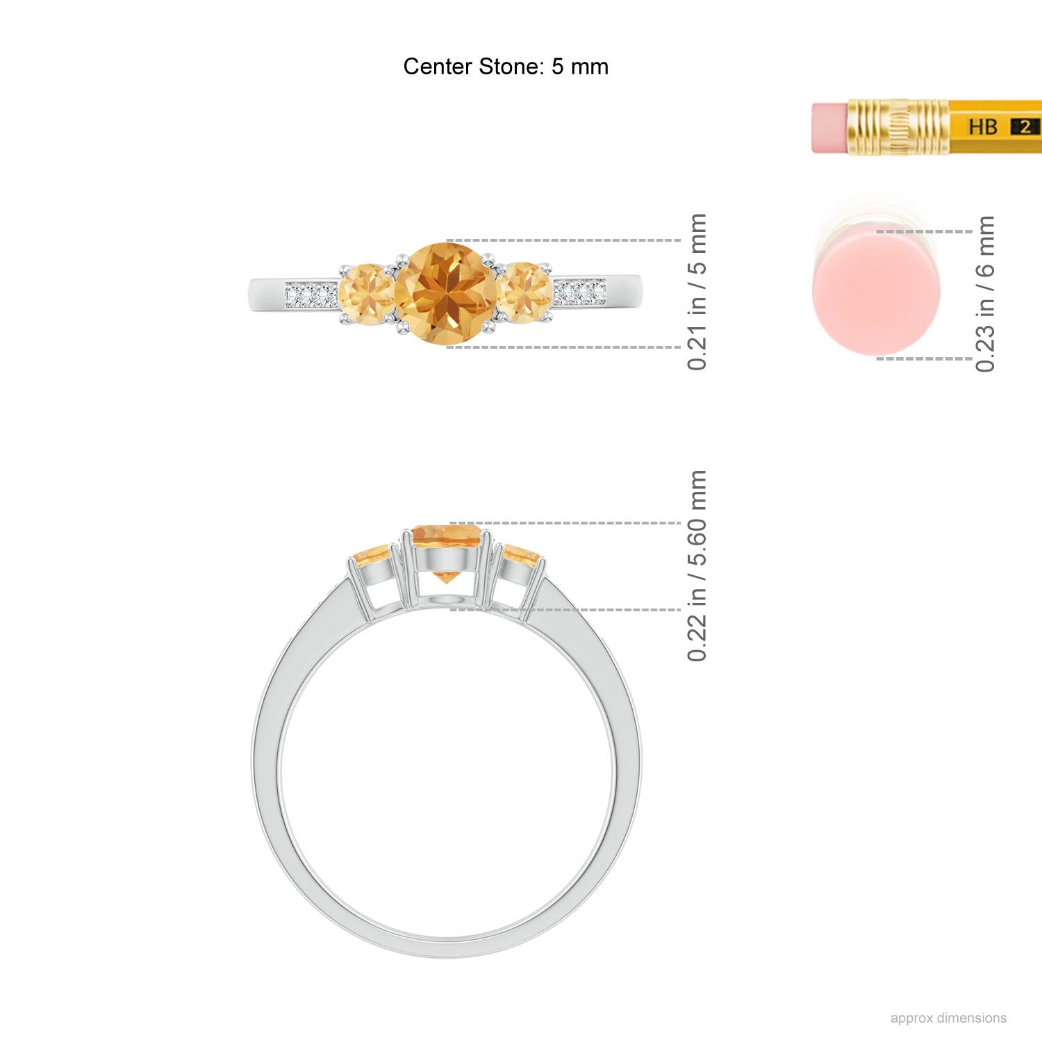 A - Citrine / 0.7 CT / 14 KT White Gold