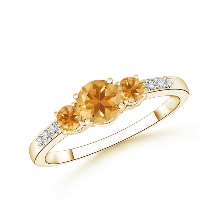 A - Citrine / 0.7 CT / 14 KT Yellow Gold