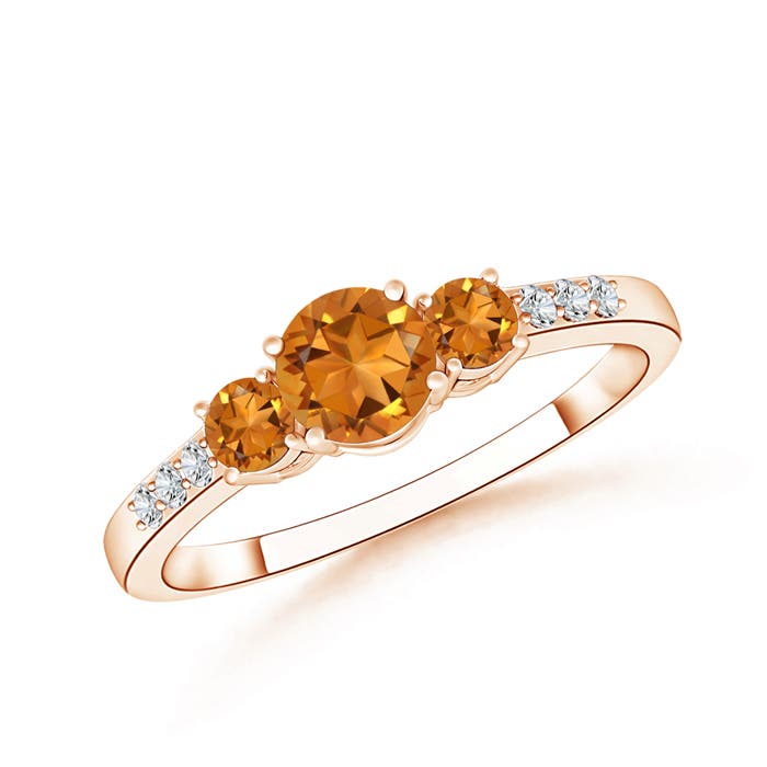 AAA - Citrine / 0.7 CT / 14 KT Rose Gold