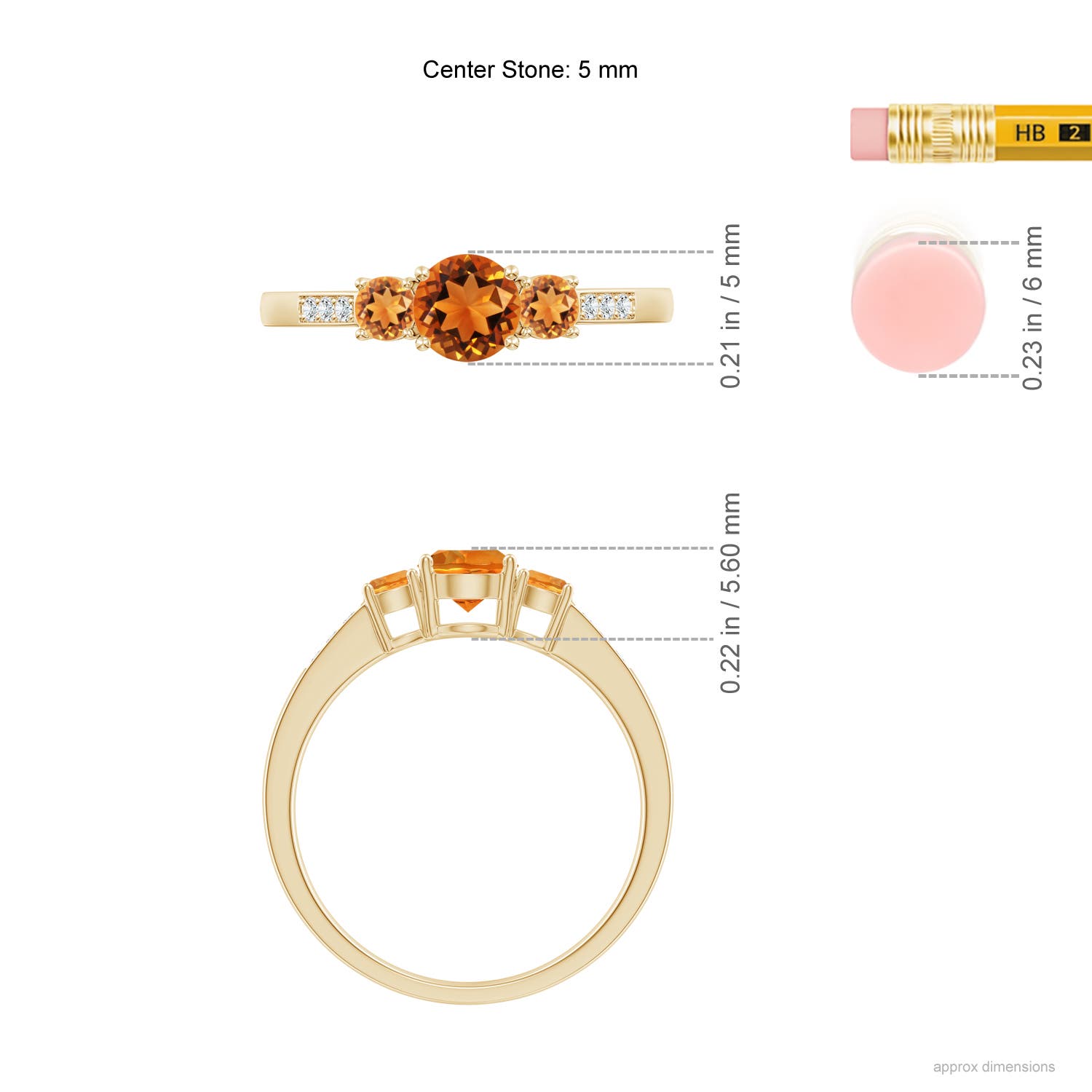 AAAA - Citrine / 0.7 CT / 14 KT Yellow Gold