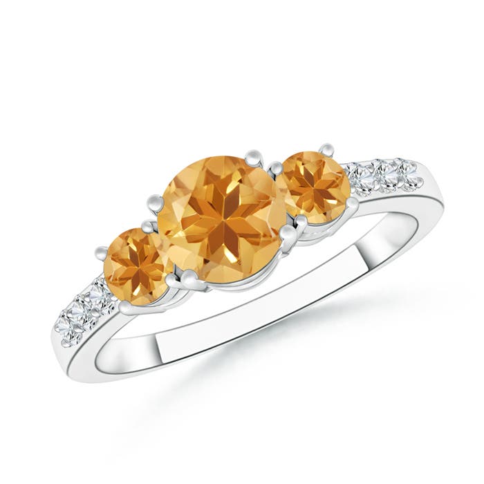 A - Citrine / 1.08 CT / 14 KT White Gold