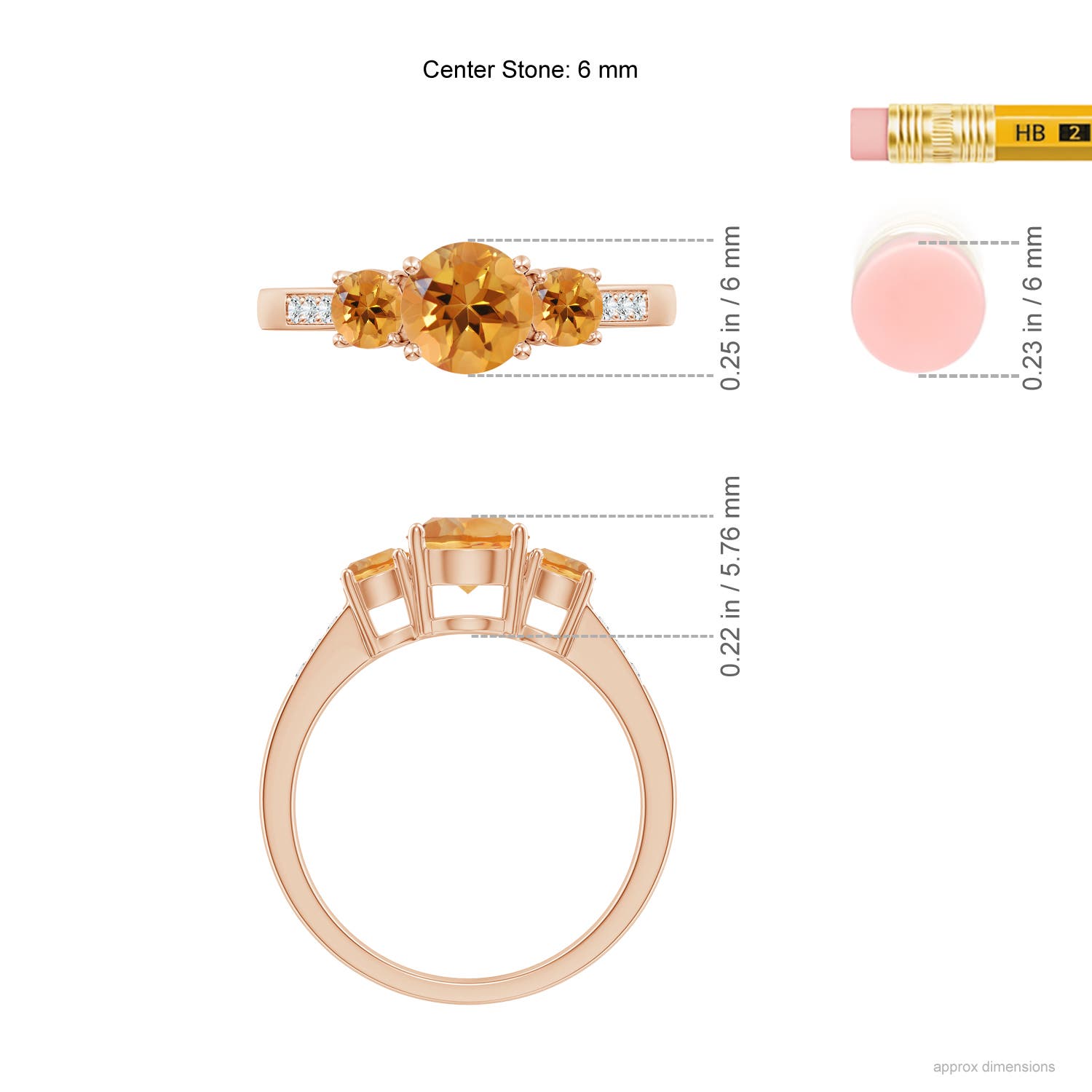 AA - Citrine / 1.08 CT / 14 KT Rose Gold