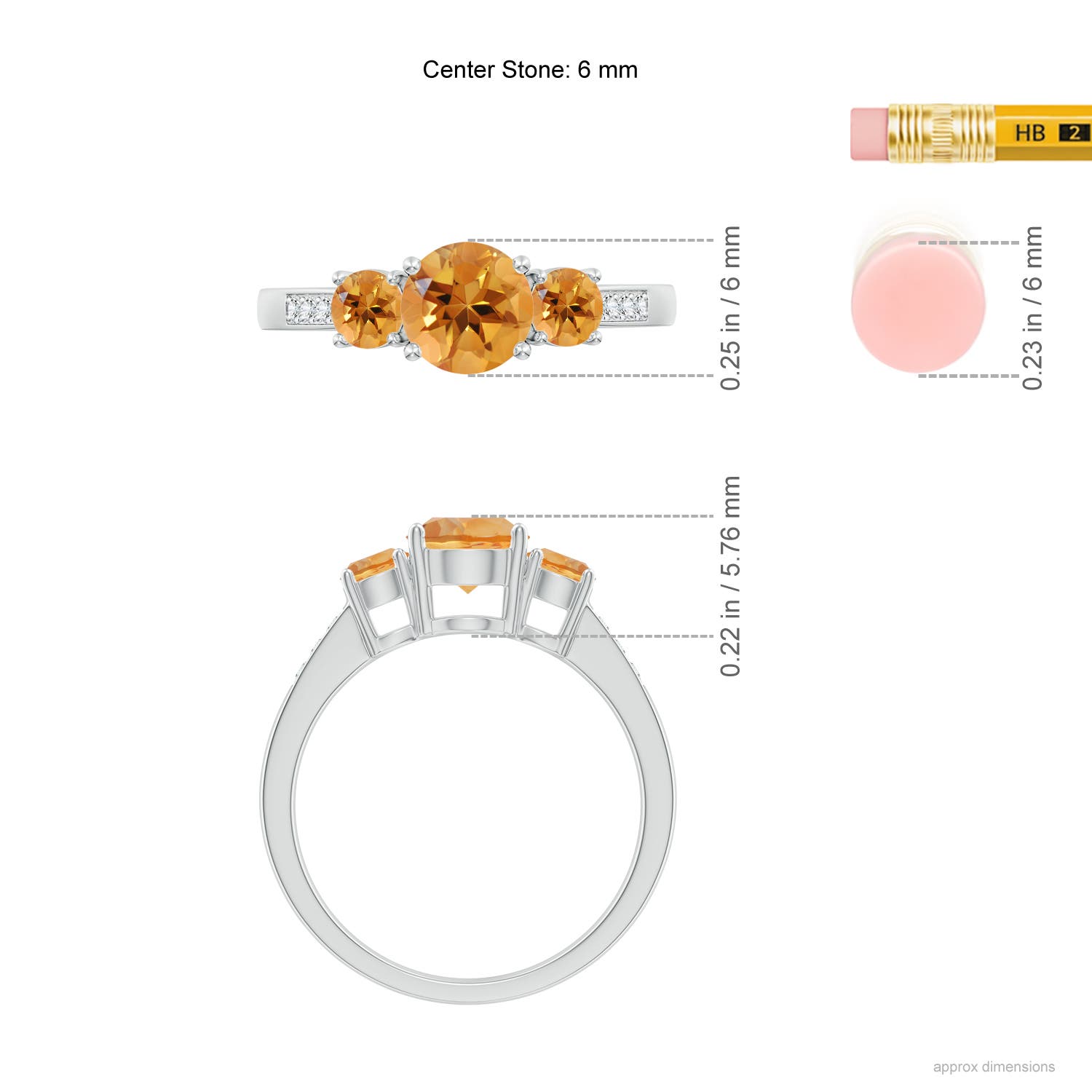 AA - Citrine / 1.08 CT / 14 KT White Gold