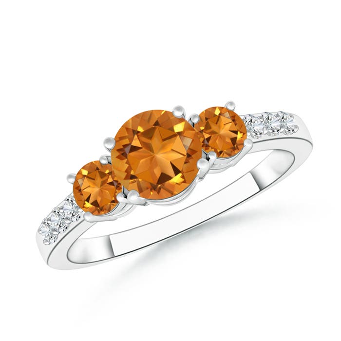 AAA - Citrine / 1.08 CT / 14 KT White Gold