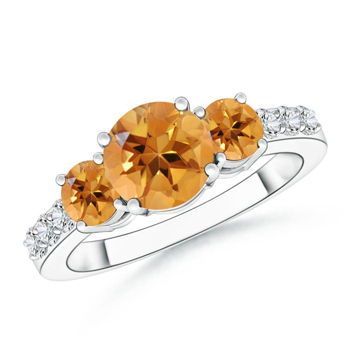 AA - Citrine / 1.78 CT / 14 KT White Gold