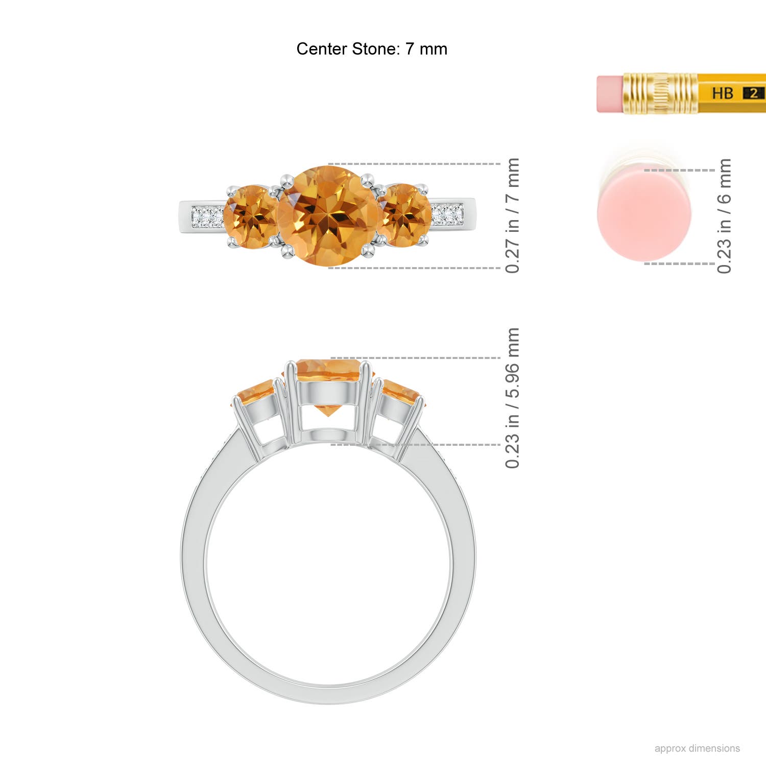 AA - Citrine / 1.78 CT / 14 KT White Gold