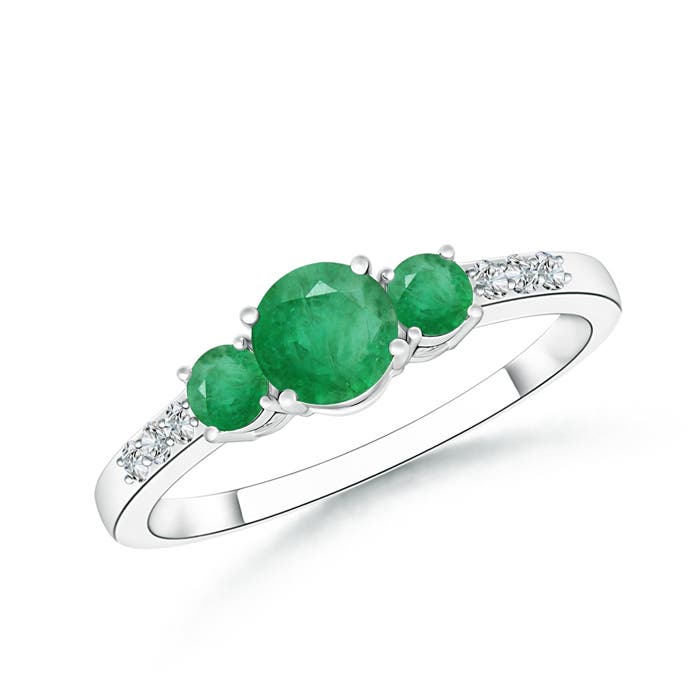 A - Emerald / 0.7 CT / 14 KT White Gold