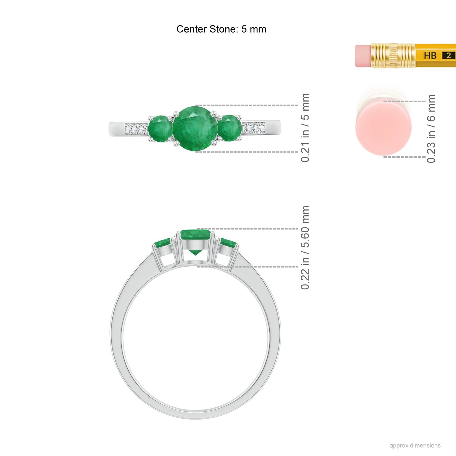 A - Emerald / 0.7 CT / 14 KT White Gold