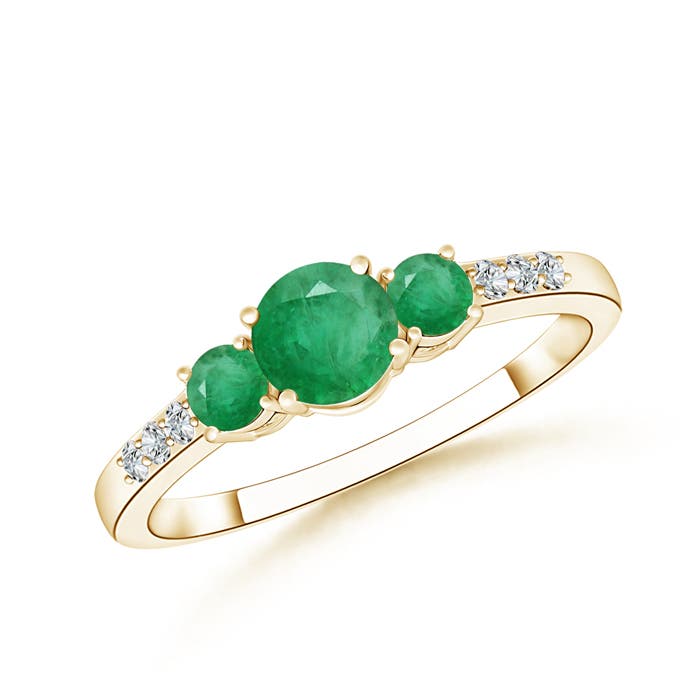 A - Emerald / 0.7 CT / 14 KT Yellow Gold