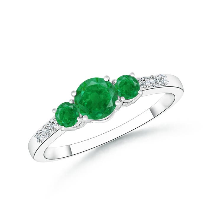 AA - Emerald / 0.7 CT / 14 KT White Gold