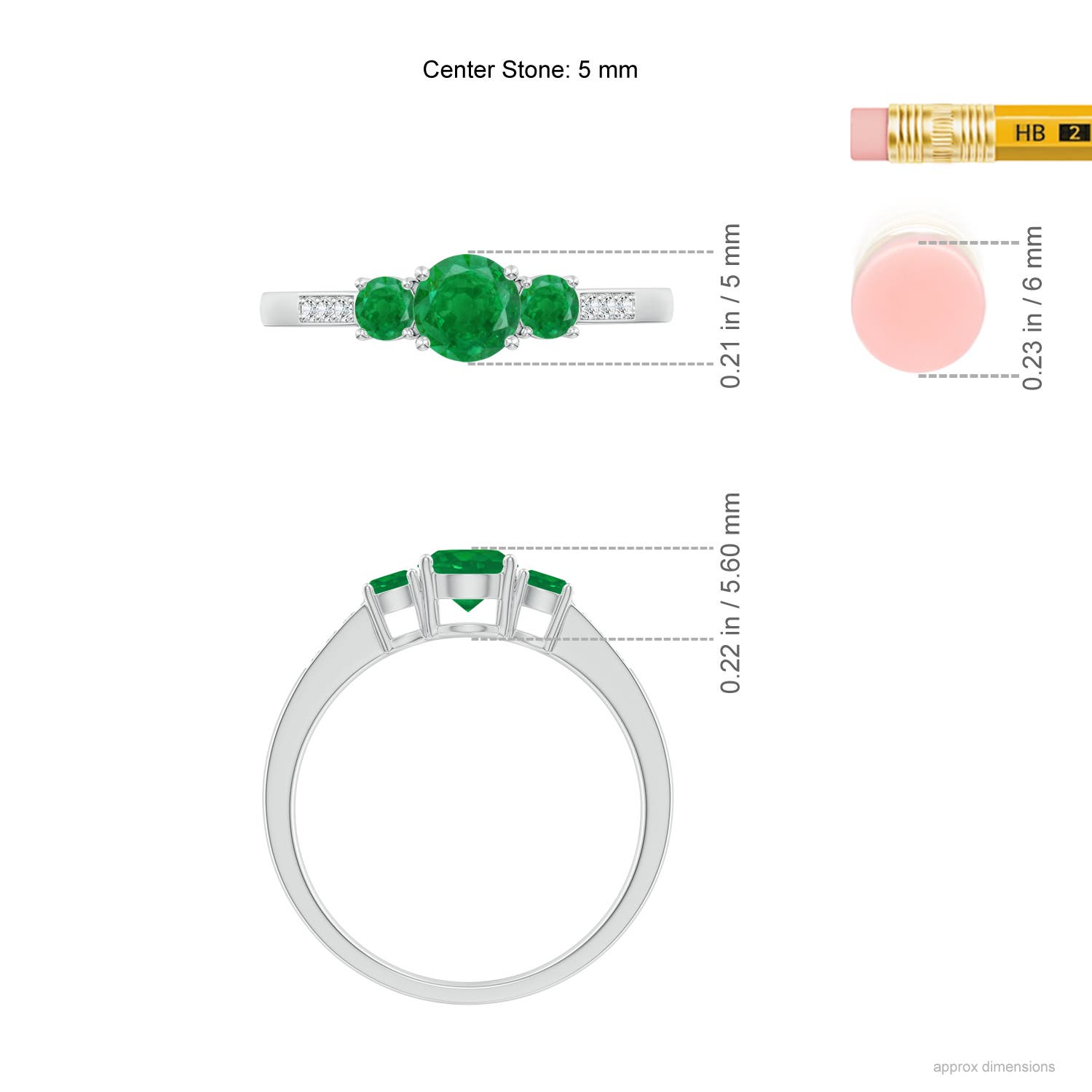 AA - Emerald / 0.7 CT / 14 KT White Gold