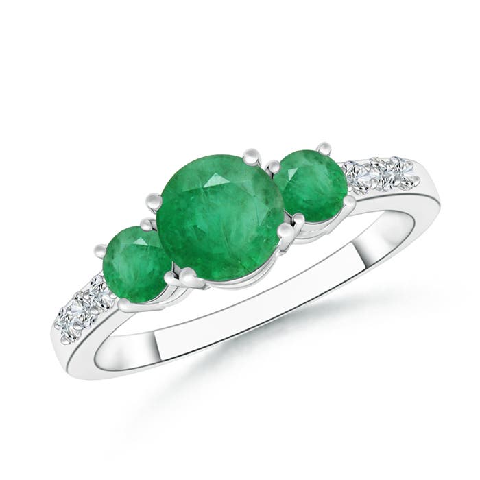 A - Emerald / 1.11 CT / 14 KT White Gold