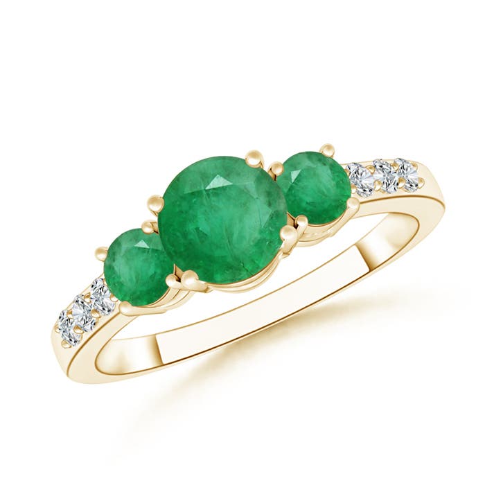 A - Emerald / 1.11 CT / 14 KT Yellow Gold