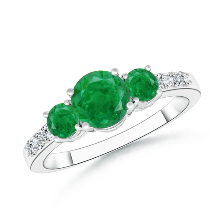 AA - Emerald / 1.11 CT / 14 KT White Gold