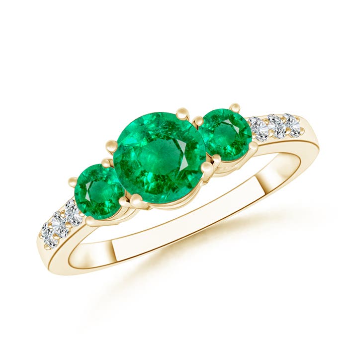 AAA - Emerald / 1.11 CT / 14 KT Yellow Gold