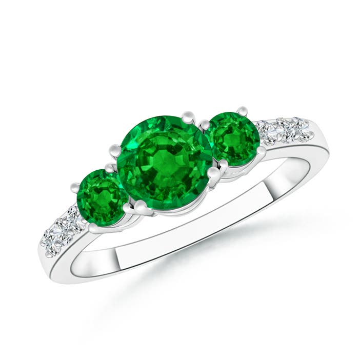 AAAA - Emerald / 1.11 CT / 14 KT White Gold