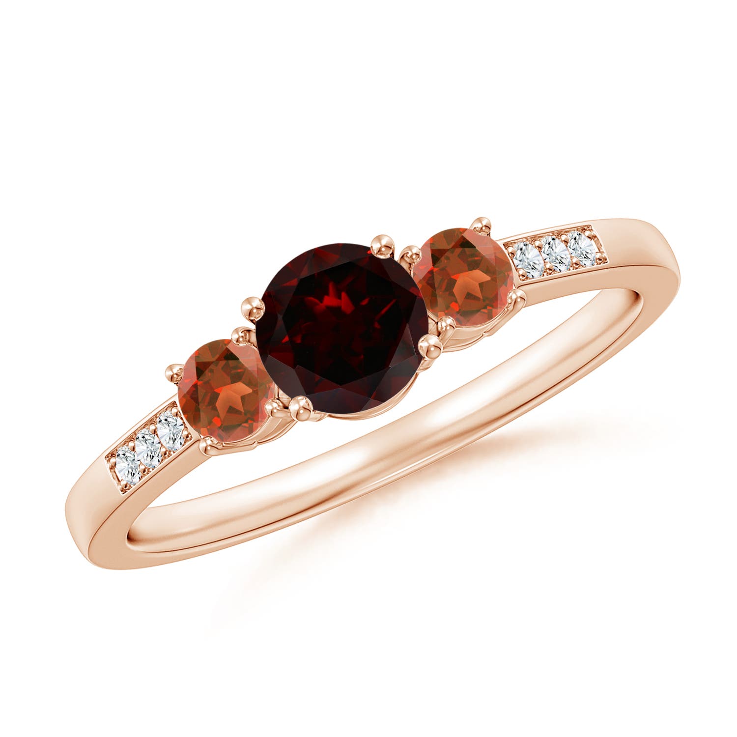 A - Garnet / 0.95 CT / 14 KT Rose Gold