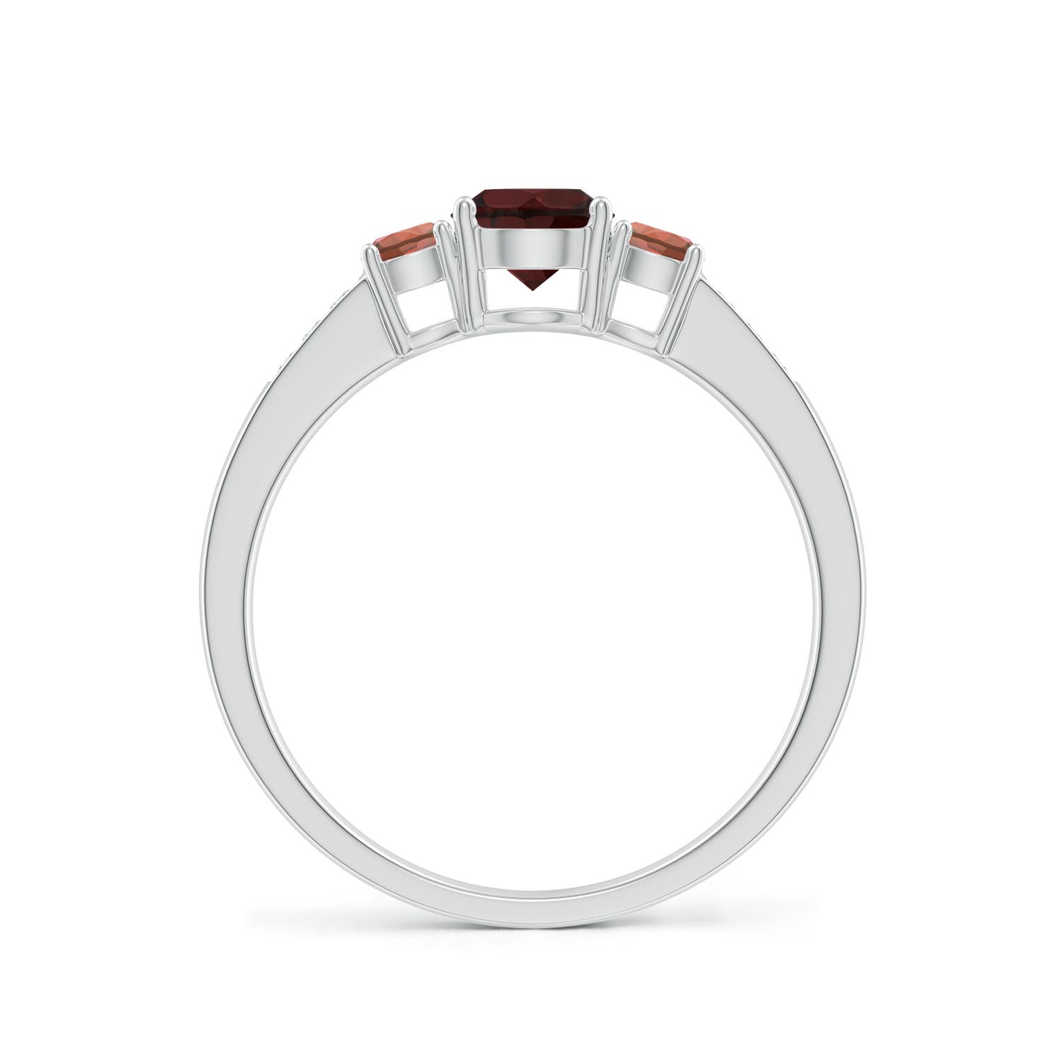 A - Garnet / 0.95 CT / 14 KT White Gold