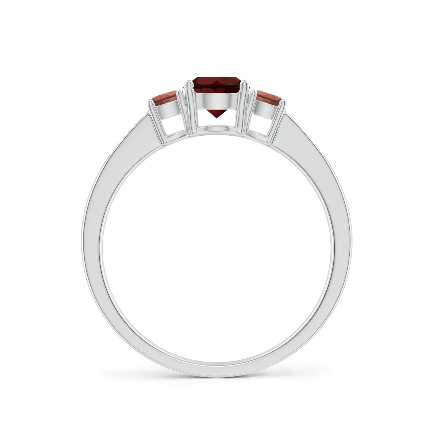 AA - Garnet / 0.95 CT / 14 KT White Gold