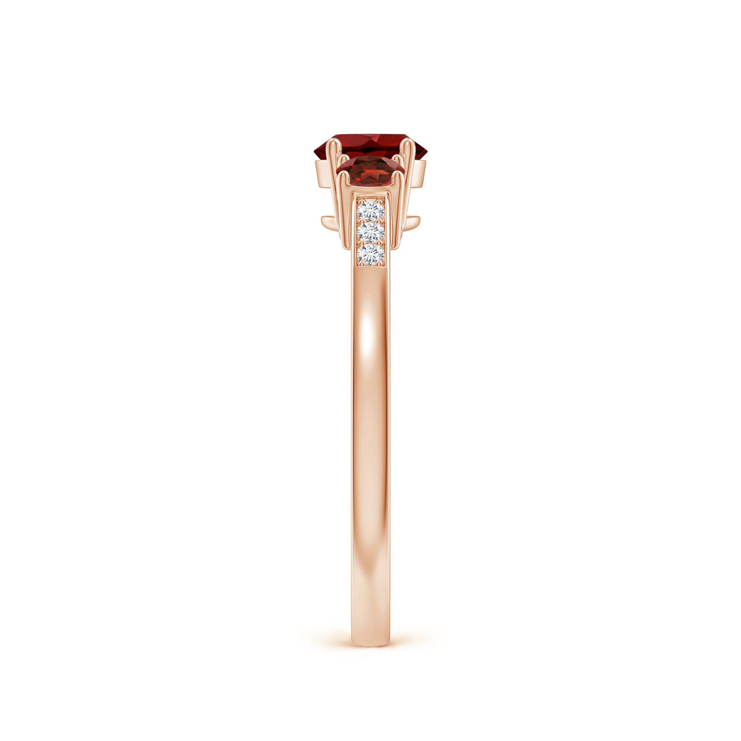 AAAA - Garnet / 0.95 CT / 14 KT Rose Gold