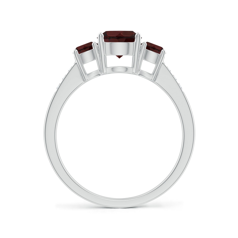 6mm A Three Stone Round Garnet Ring with Diamond Accents in White Gold side 199