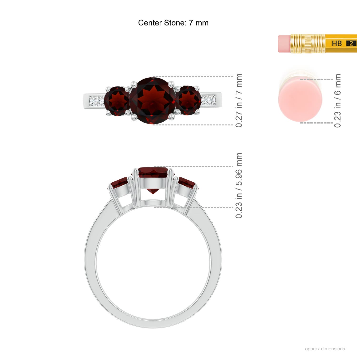 AA - Garnet / 2.23 CT / 14 KT White Gold