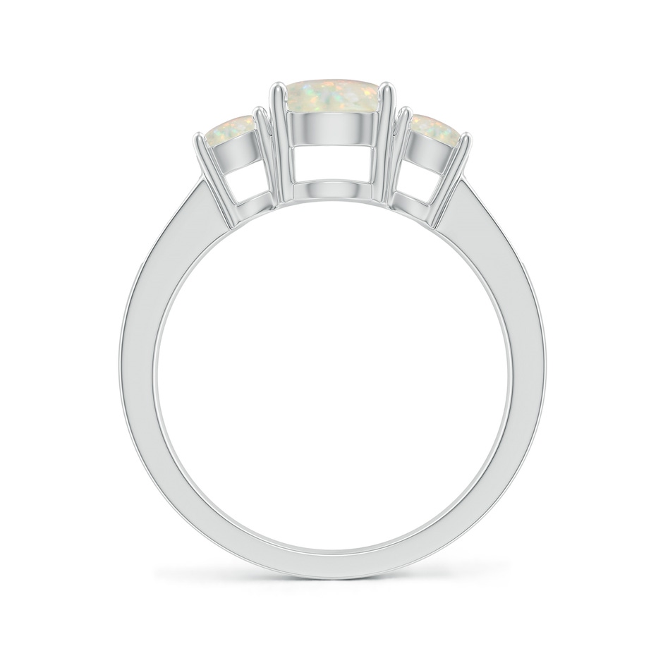 7mm AAA Three Stone Round Opal Ring with Diamond Accents in P950 Platinum side-1
