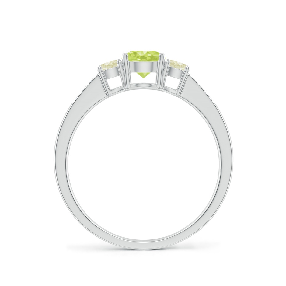 5mm A Three Stone Round Peridot Ring with Diamond Accents in P950 Platinum side-1
