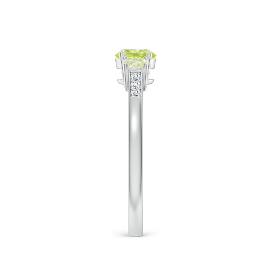 5mm A Three Stone Round Peridot Ring with Diamond Accents in P950 Platinum side-2