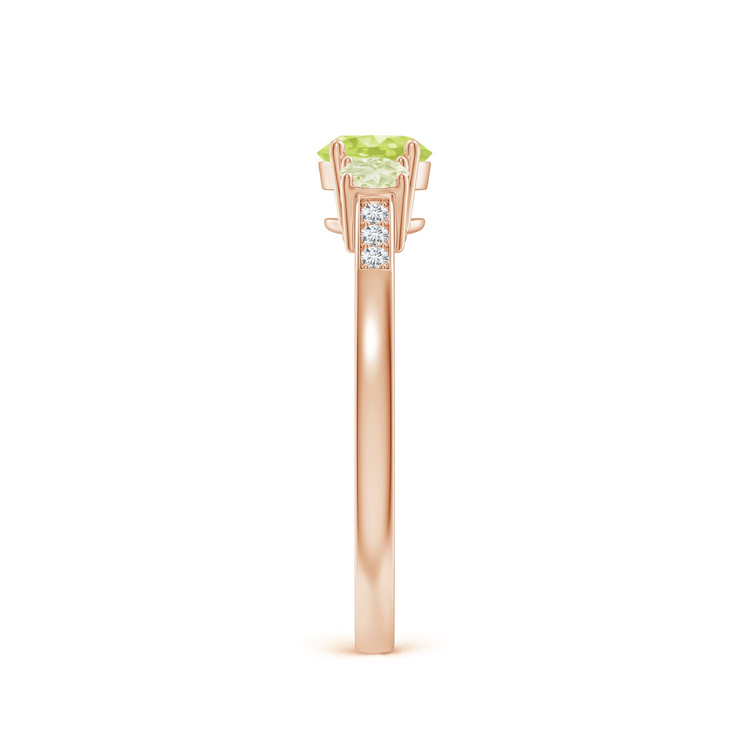 A - Peridot / 0.84 CT / 14 KT Rose Gold