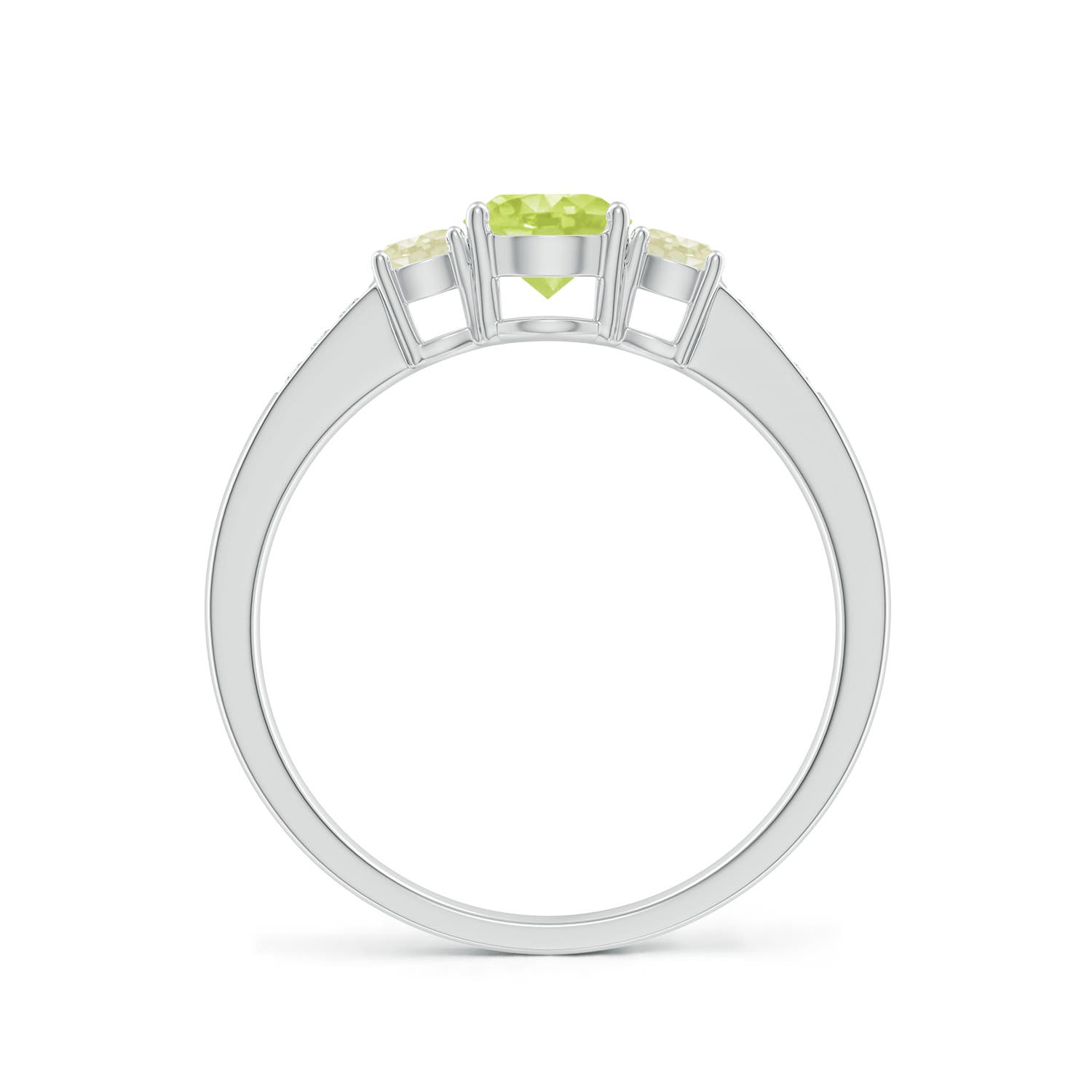 A - Peridot / 0.84 CT / 14 KT White Gold