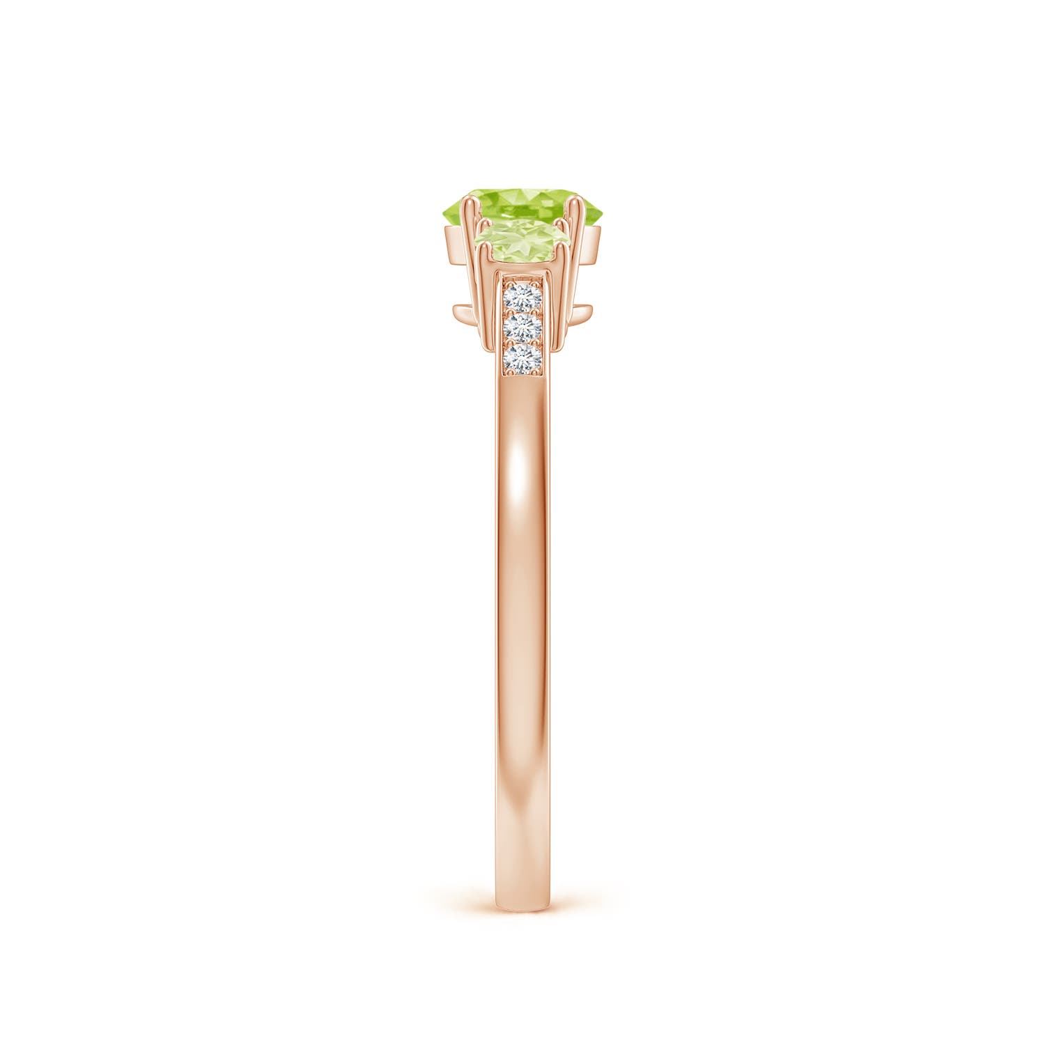 AA - Peridot / 0.84 CT / 14 KT Rose Gold